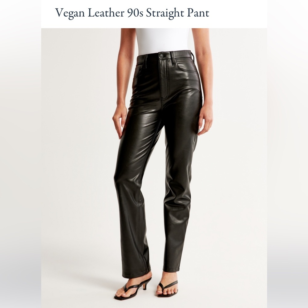 Abercrombie Vegan Leather 90s Straight Pant size 26